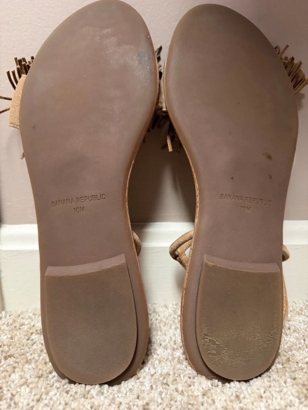 Banana Republic Tan Fringe Leather Slingback Sandals - Picture 6 of 6